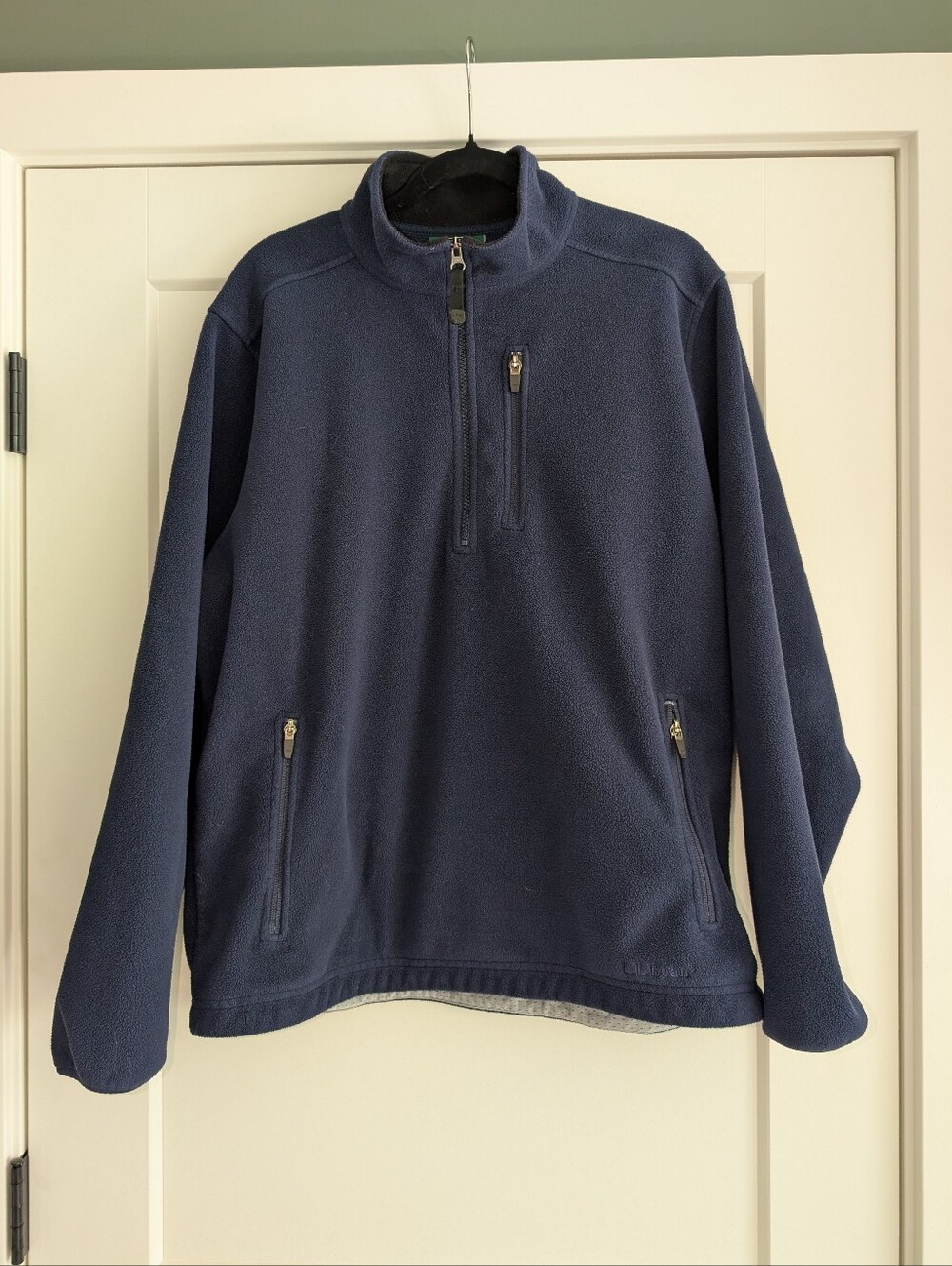 LL Bean Navy Blue Quarter Zip Polartec Pullover Fleece